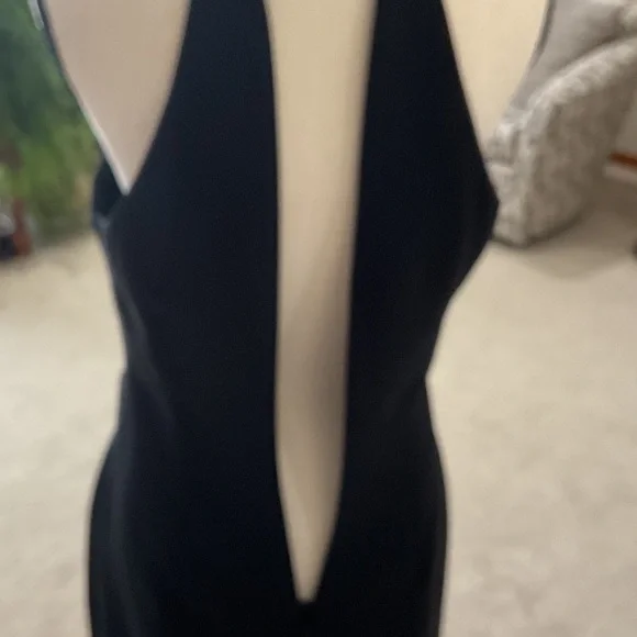 Donna Morgan Black Backless Halter Dress AND a Calvin Klein Coat - Picture 6 of 15